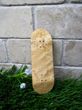 32mm handcrafted Frog Fingerboard cheetah print natural wood deck | 5-ply Drop 2