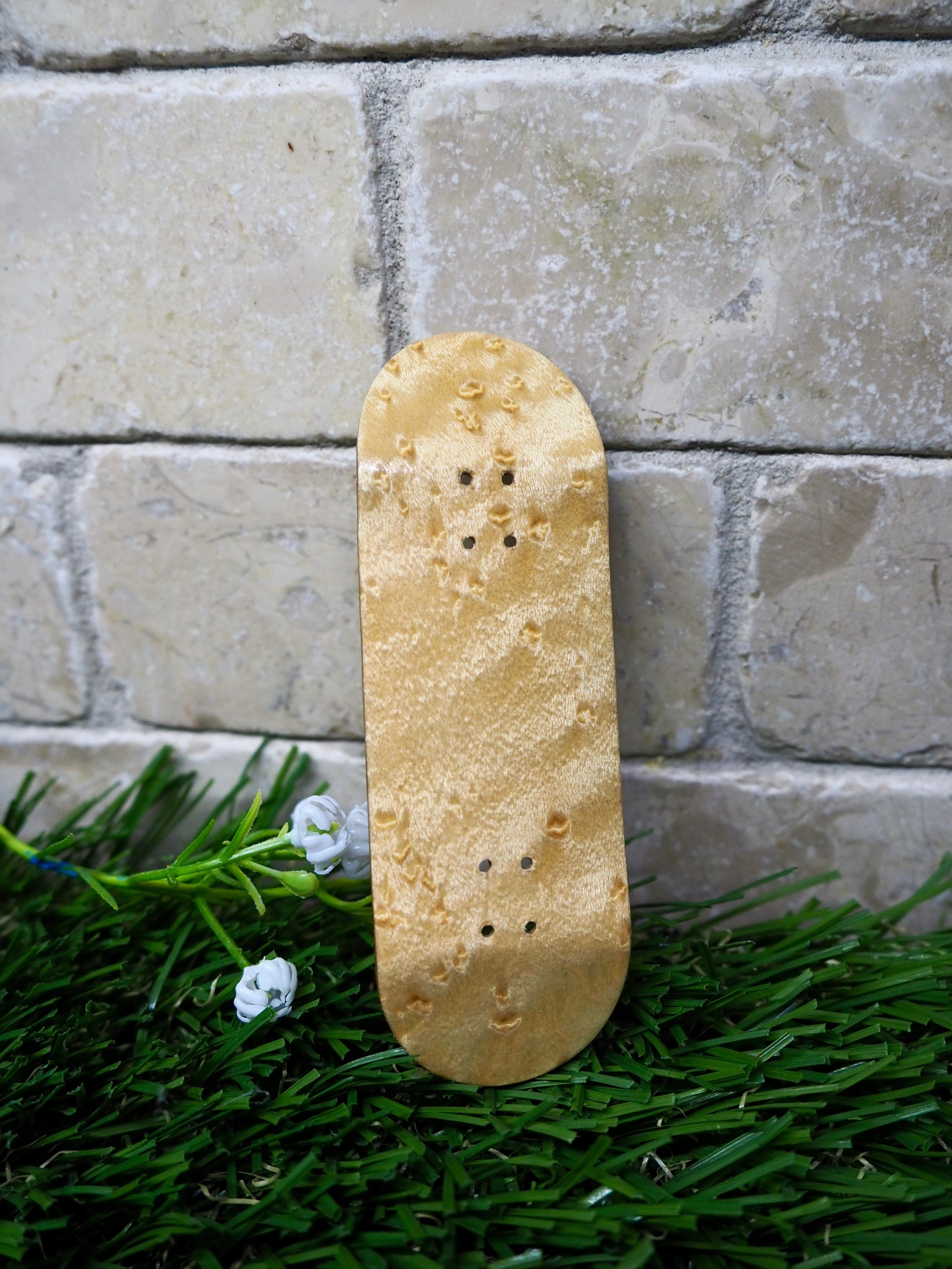 32mm handcrafted Frog Fingerboard cheetah print natural wood deck | 5-ply Drop 2