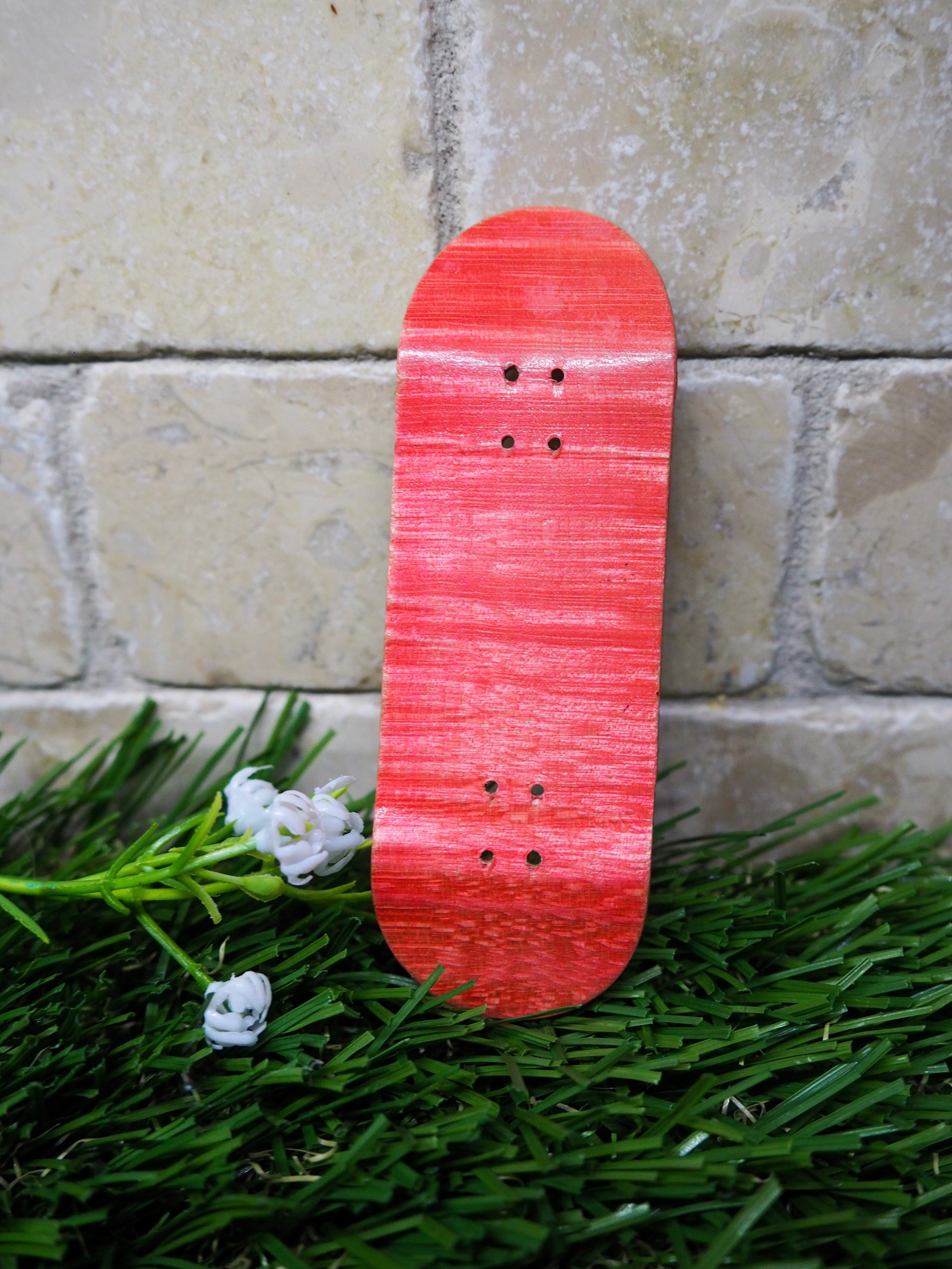 32mm handcrafted Frog Fingerboard pink dyed zebra shine deck | 5-ply Drop 2