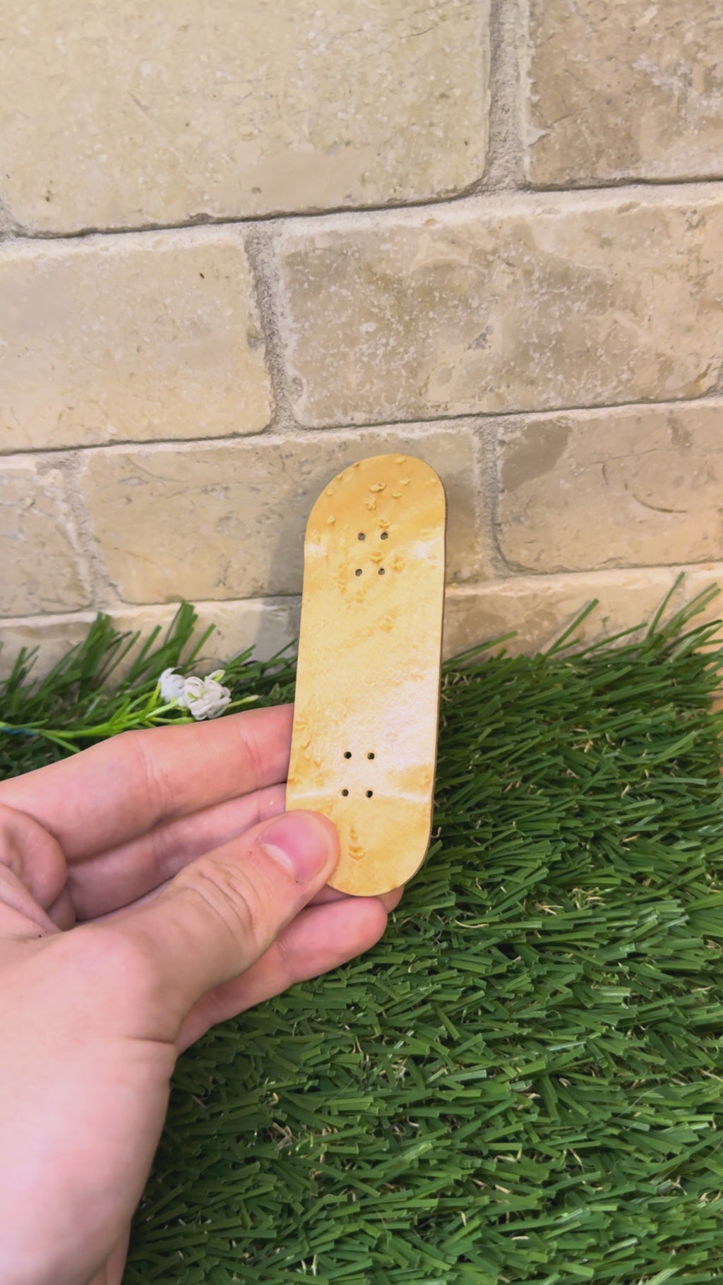 32mm handcrafted Frog Fingerboard cheetah print natural wood deck | 5-ply Drop 2