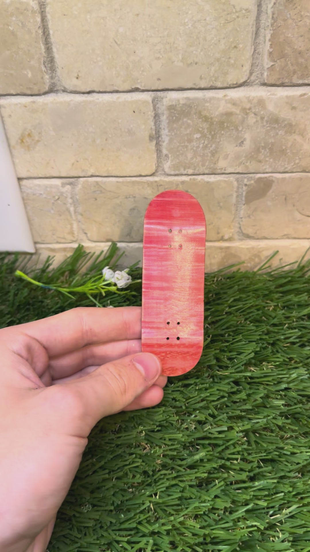 32mm handcrafted Frog Fingerboard pink dyed zebra shine deck | 5-ply Drop 2