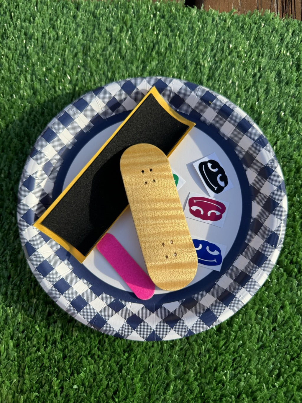 32mm handcrafted Frog Fingerboard zebra shine wooden deck | 5-ply