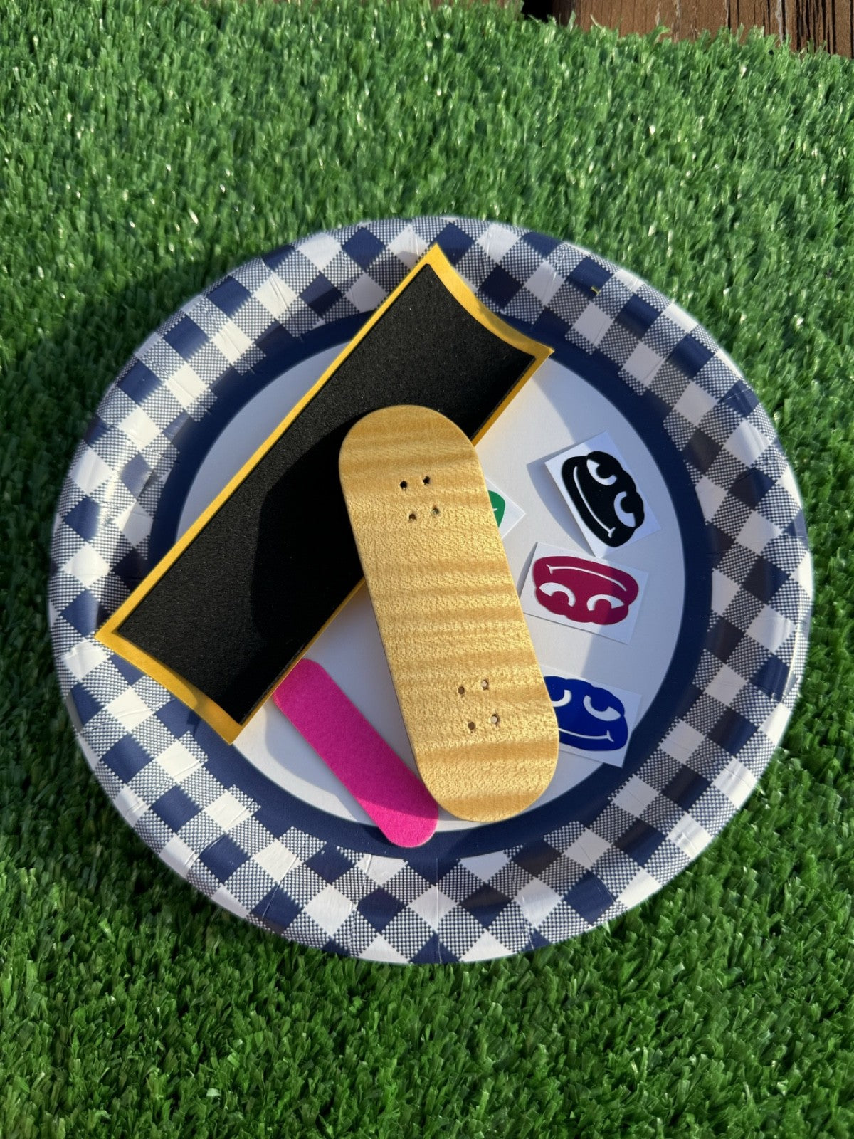 32mm handcrafted Frog Fingerboard zebra shine wooden deck | 5-ply